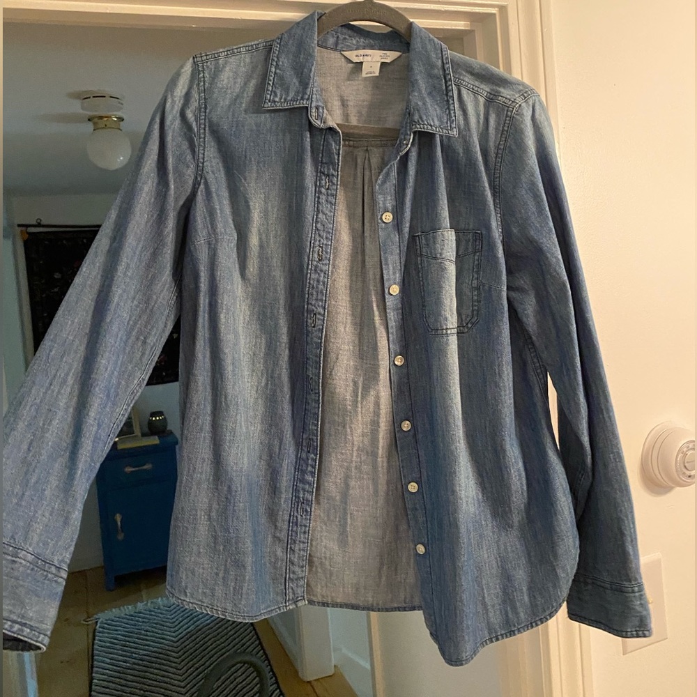 Denim button down